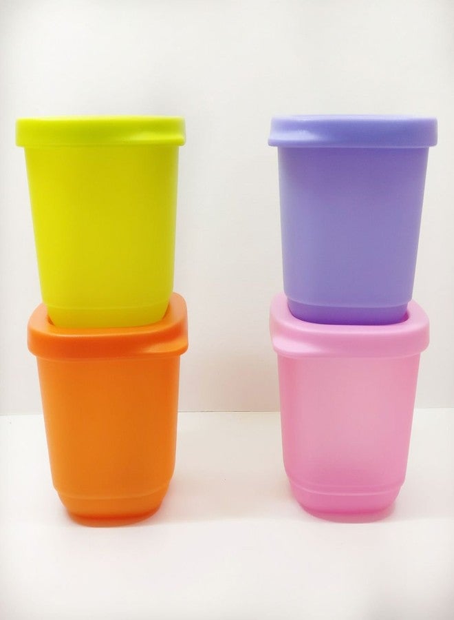 Tupperware Plastic 4 Pc Small 110 Ml Fridge N Take Away Containers Cubix,Multicolor - Image 2